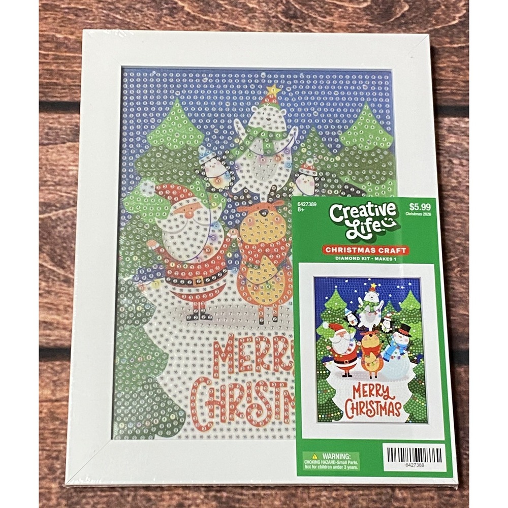 Santa and Friends Rectangle Diamond Painting Kit in Frame Hobby Lobby